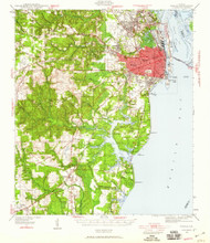 Mobile, Alabama 1940 (1959) USGS Old Topo Map Reprint 15x15 AL Quad 305627