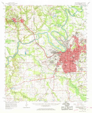 Montgomery, Alabama 1958 (1968) USGS Old Topo Map Reprint 15x15 AL Quad 305640