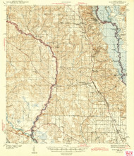 Muscogee, Alabama 1943 (1943) USGS Old Topo Map Reprint 15x15 AL Quad 347588