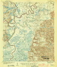 Tensaw, Alabama 1944 (1944) USGS Old Topo Map Reprint 15x15 AL Quad 305710