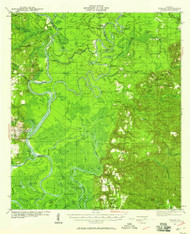 Tensaw, Alabama 1943 (1958) USGS Old Topo Map Reprint 15x15 AL Quad 305708