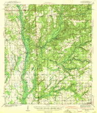 Hurley, Mississippi 1943 (1943) USGS Old Topo Map Reprint 15x15 AL Quad 305612