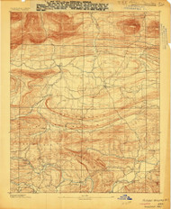 Poteau Mountain #1, Arkansas 1887 (1887) USGS Old Topo Map Reprint 15x15 AR Quad 260250