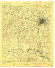 Texarkana, Texas 1909 (1909) USGS Old Topo Map Reprint 15x15 AR Quad 137527