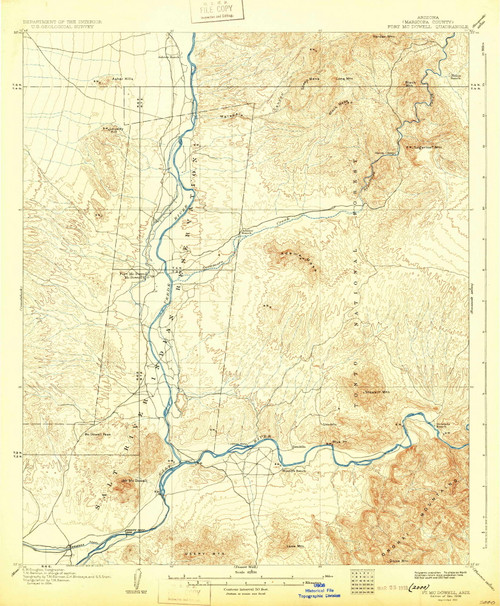 Fort McDowell, Arizona 1906 (1931) USGS Old Topo Map Reprint 15x15 AZ ...