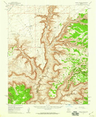 Jumpup Canyon, Arizona 1957 (1960) USGS Old Topo Map Reprint 15x15 AZ Quad 314709