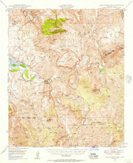 Rockinstraw Mountain, Arizona 1949 (1957) USGS Old Topo Map Reprint 15x15 AZ Quad 314969