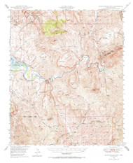 Rockinstraw Mountain, Arizona 1949 (1968) USGS Old Topo Map Reprint 15x15 AZ Quad 314970