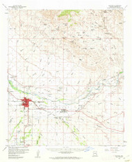 Safford, Arizona 1960 (1961) USGS Old Topo Map Reprint 15x15 AZ Quad 314986