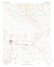 Safford, Arizona 1960 (1980) USGS Old Topo Map Reprint 15x15 AZ Quad 314987