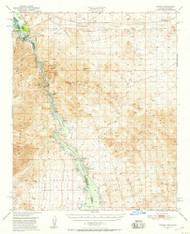 Topock, Arizona 1950 (1957) USGS Old Topo Map Reprint 15x15 AZ Quad 315108