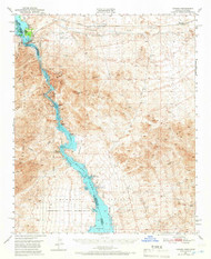 Topock, Arizona 1950 (1966) USGS Old Topo Map Reprint 15x15 AZ Quad 315107