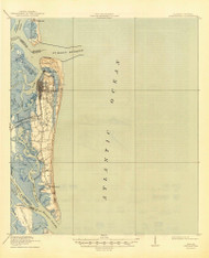 Fernandina, Florida 1919 (1945) USGS Old Topo Map Reprint 15x15 GA Quad 346141
