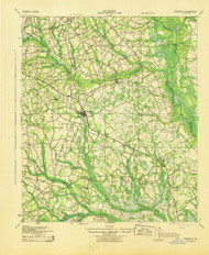 Brooklet, Georgia 1943 () USGS Old Topo Map Reprint 15x15 GA Quad 247360
