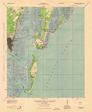 Brunswick, Georgia 1945 () USGS Old Topo Map Reprint 15x15 GA Quad 247361