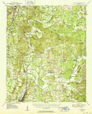 Calhoun, Georgia 1951 () USGS Old Topo Map Reprint 15x15 GA Quad 247377