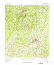 Carrollton, Georgia 1958 (1959) USGS Old Topo Map Reprint 15x15 GA Quad 247379