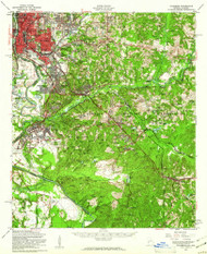 Columbus, Georgia 1955 (1961) USGS Old Topo Map Reprint 15x15 GA Quad 247402