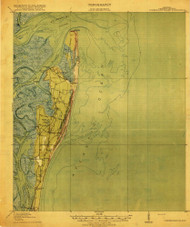 Cumberland Island, Georgia 1918 () USGS Old Topo Map Reprint 15x15 GA Quad 247406