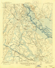 Everett City, Georgia 1920 (1944) USGS Old Topo Map Reprint 15x15 GA Quad 247433