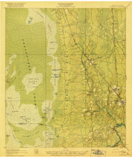 Folkston, Georgia 1918 () USGS Old Topo Map Reprint 15x15 GA Quad 247436