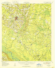 Glennville, Georgia 1950 () USGS Old Topo Map Reprint 15x15 GA Quad 247448