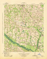 Oliver, Georgia 1943 () USGS Old Topo Map Reprint 15x15 GA Quad 247536