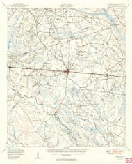 Pembroke, Georgia 1950 () USGS Old Topo Map Reprint 15x15 GA Quad 247541