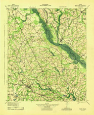 Rocky Ford, Georgia 1943 () USGS Old Topo Map Reprint 15x15 GA Quad 247552