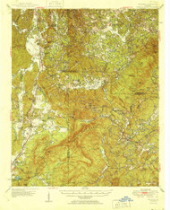 Waleska, Georgia 1950 () USGS Old Topo Map Reprint 15x15 GA Quad 247592