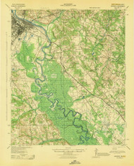 Augusta, Georgia 1943 () USGS Old Topo Map Reprint 15x15 GA Quad 261786