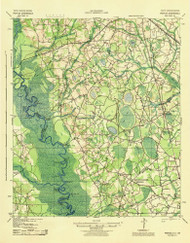 Peeples, South Carolina 1943 () USGS Old Topo Map Reprint 15x15 GA Quad 261917