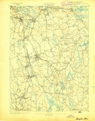 Abington, Massachusetts 1893 (1893) USGS Old Topo Map Reprint 15x15 MA Quad 352424