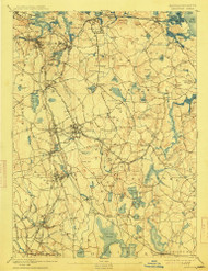 Abington, Massachusetts 1893 (1913) USGS Old Topo Map Reprint 15x15 MA Quad 352430
