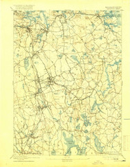 Abington, Massachusetts 1893 (1919) USGS Old Topo Map Reprint 15x15 MA Quad 352431