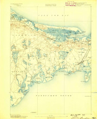 Barnstable, Massachusetts 1888 (1888) USGS Old Topo Map Reprint 15x15 MA Quad 352437