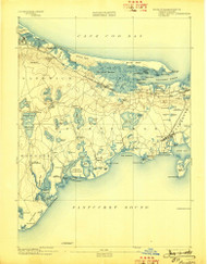 Barnstable, Massachusetts 1893 (1898) USGS Old Topo Map Reprint 15x15 MA Quad 352439