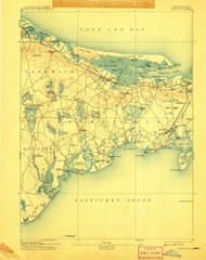 Barnstable, Massachusetts 1893 (1907) USGS Old Topo Map Reprint 15x15 MA Quad 352441