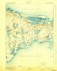 Barnstable, Massachusetts 1893 (1929) USGS Old Topo Map Reprint 15x15 MA Quad 352445