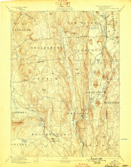 Belchertown, Massachusetts 1893 (1898) USGS Old Topo Map Reprint 15x15 MA Quad 352473