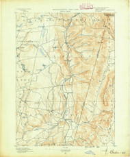 Berlin, New York 1890 (1890) USGS Old Topo Map Reprint 15x15 MA Quad 139229