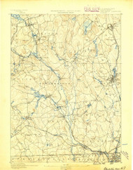Blackstone, Massachusetts 1889 (1889) USGS Old Topo Map Reprint 15x15 MA Quad 352487