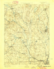 Blackstone, Massachusetts 1893 (1898) USGS Old Topo Map Reprint 15x15 MA Quad 352489