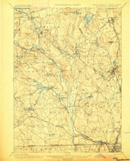 Blackstone, Massachusetts 1900 (1900) USGS Old Topo Map Reprint 15x15 MA Quad 352490
