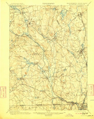 Blackstone, Massachusetts 1900 (1909) USGS Old Topo Map Reprint 15x15 MA Quad 352492