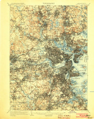 Boston, Massachusetts 1903 (1903) USGS Old Topo Map Reprint 15x15 MA Quad 352504