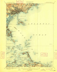 Boston Bay, Massachusetts 1903 (1909) USGS Old Topo Map Reprint 15x15 MA Quad 352526