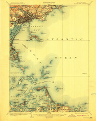 Boston Bay, Massachusetts 1903 (1910) USGS Old Topo Map Reprint 15x15 MA Quad 352527