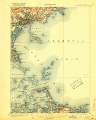 Boston Bay, Massachusetts 1903 (1918) USGS Old Topo Map Reprint 15x15 MA Quad 352528