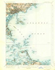 Boston Bay, Massachusetts 1903 (1933) USGS Old Topo Map Reprint 15x15 MA Quad 352532